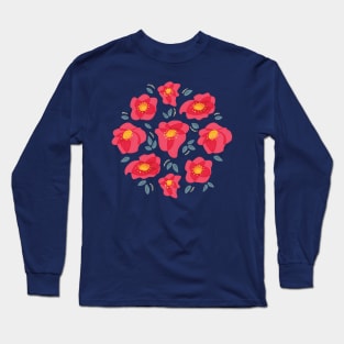 Pretty Flowers With Bright Pink Petals Long Sleeve T-Shirt